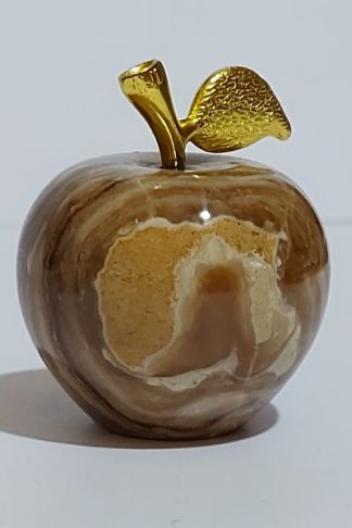 Сувенир Яблоко, 3,8 см., оникс темного цвета, микс